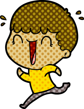 Bir insan tarafından çizilmiş gülen çizgi film adamı.