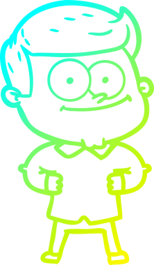 Bir insan tarafından çizilmiş mutlu bir adamın soğuk çizgi çizimi.