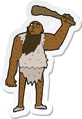 Bir insan tarafından çizilmiş bir karikatür çıkartması.