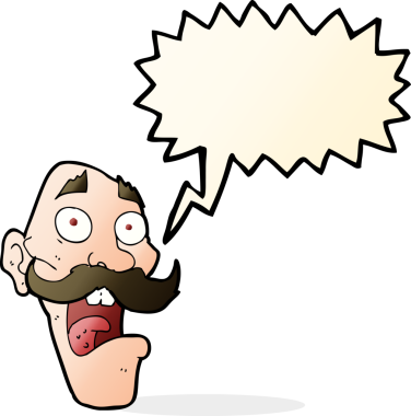 Çizgi film, bir insan tarafından çizilmiş konuşma balonlu yaşlı adamı korkuttu.