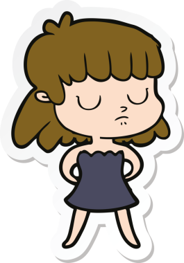 Bir insan tarafından çizilmiş ilgisiz bir karikatür çıkartması.