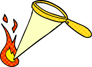 Bir insan tarafından çizilmiş karalama büyüteç.