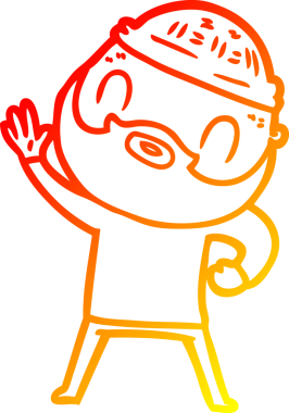 Bir insan tarafından çizilmiş sakallı bir adamın sıcak çizgi çizimi.