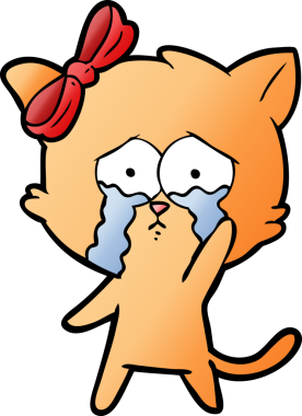 Bir insan tarafından çizilmiş çizgi film kedisi.