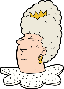 Bir insan tarafından çizilmiş kraliçe kafası.