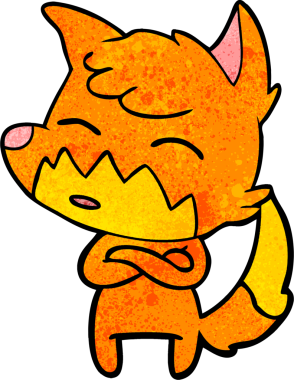 bir insan tarafından çizilmiş tilki çizgi filmi