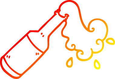 Bir insan tarafından çizilmiş köpük şişesinin sıcak çizgi çizimi