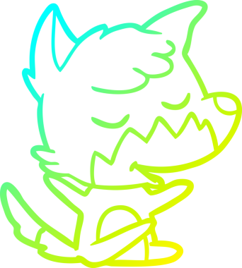 Bir insan tarafından çizilmiş dost canlısı bir tilkinin soğuk çizgi çizimi.