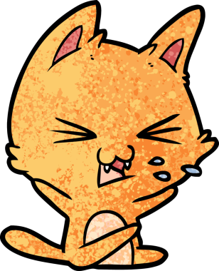 Bir insan tarafından çizilmiş kedi tıslaması.