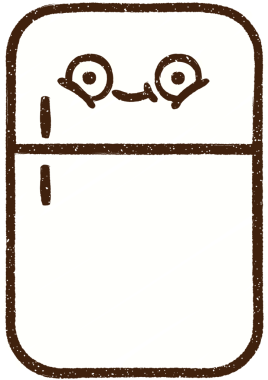 Bir insan tarafından çizilmiş buzdolabı tebeşiri