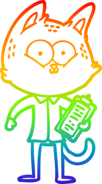 gökkuşağı gradyan çizgi çizimi Bir insan tarafından çizilmiş pano ile bir çizgi kedi