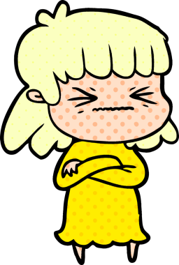 Bir insan tarafından çizilmiş kızgın bir kız.