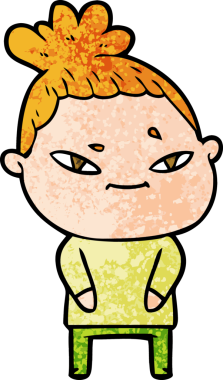 Bir insan tarafından çizilmiş karikatür kadın.