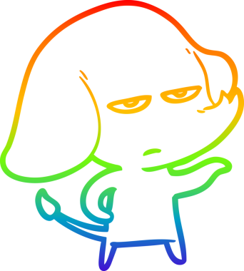 gökkuşağı gradyan çizimi bir insan tarafından çizilmiş bir karikatür fili