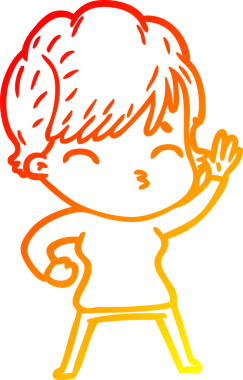 Bir insan tarafından çizilmiş bir karikatür kadın çizimi.