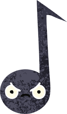 Bir insan tarafından çizilmiş bir notanın retro çizim tarzı karikatürü