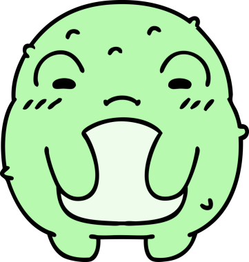 Bir insan tarafından çizilmiş küçük, üzgün bir kurbağa çizimi.