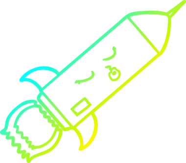 Bir insan tarafından çizilmiş bir roketin soğuk gradyan çizgisi