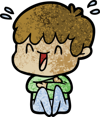 Bir insan tarafından çizilmiş gülen çocuk.