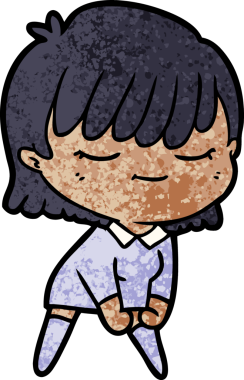 Bir insan tarafından çizilmiş karikatür kadın.