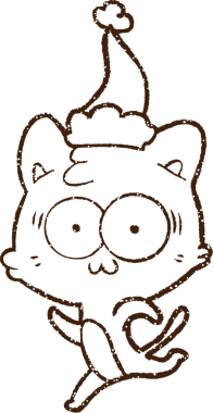 Noel Kedi Kömürü Bir insan tarafından çizilmiş