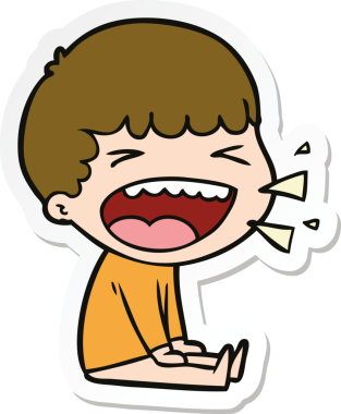 Bir insan tarafından çizilmiş bir karikatür çıkartması.