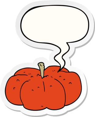 bir insan tarafından çizilmiş balkabağı konuşma baloncuğu etiketli