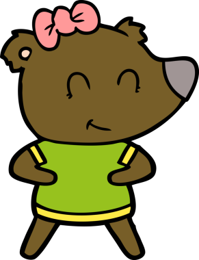 Bir insan tarafından çizilmiş dişi ayı çizgi filmi.