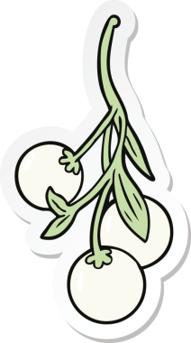 Bir insan tarafından çizilmiş ökse otunun çıkartması.