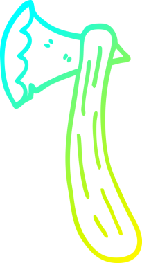 Bir insan tarafından çizilmiş bir baltanın soğuk eğimli çizgisi.