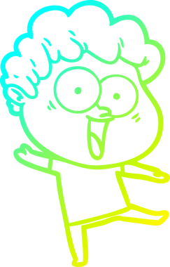 Bir insan tarafından çizilmiş mutlu bir adamın soğuk çizgi çizimi.