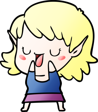 Bir insan tarafından çizilmiş bir elf kızı.