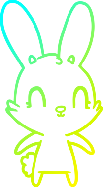 Bir insan tarafından çizilmiş şirin bir çizgi film tavşanı çizimi.