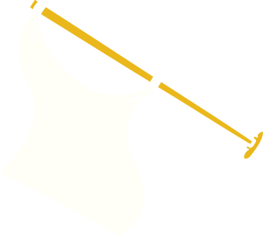 Bir insan tarafından direğe çizilmiş beyaz bir kanat karalaması.