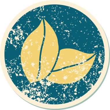 Bir insanın çizdiği yaprakların sembolik dövmeli görüntüsü