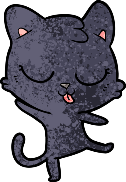 Bir insan tarafından çizilmiş çizgi film kedisi.