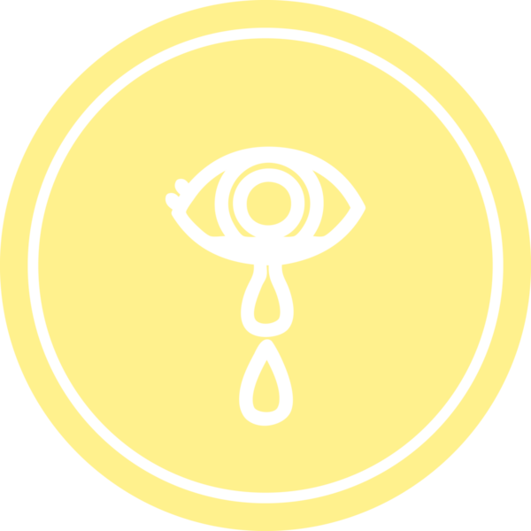 Ağlayan göz yuvarlak simgesi insan tarafından çizilmiş.