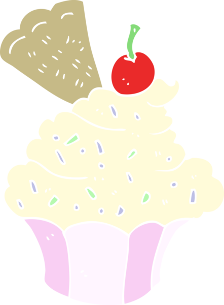Bir insan tarafından çizilmiş kekin düz renk çizimi