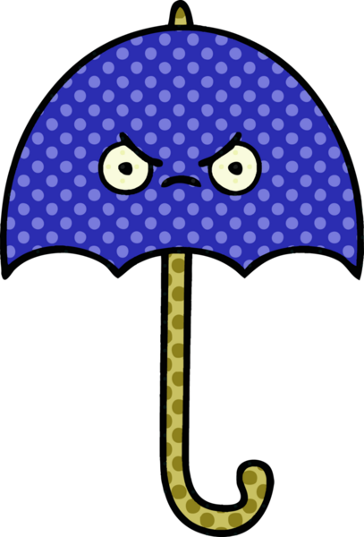 Bir insan tarafından çizilmiş bir şemsiye çizgi filmi.