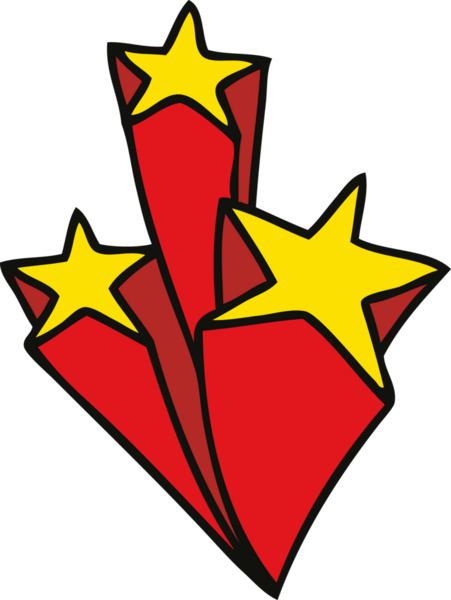 Bir insan tarafından çizilmiş garip çizgi film yıldızları.