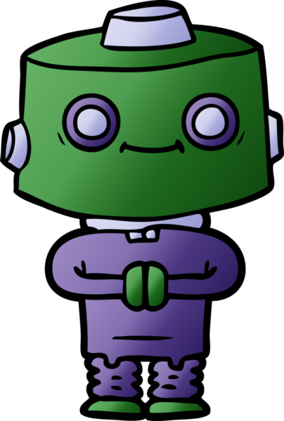 Bir insan tarafından çizilmiş çizgi film robotu