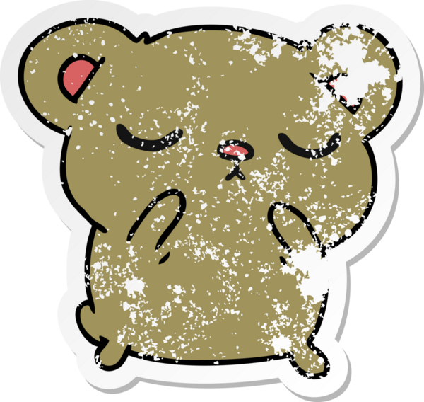 Bir insan tarafından çizilmiş şirin bir ayının serbest sticker 'ı.