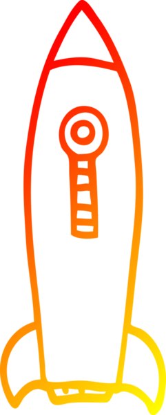 Bir insan tarafından çizilmiş bir uzay roketinin sıcak gradyan çizimi