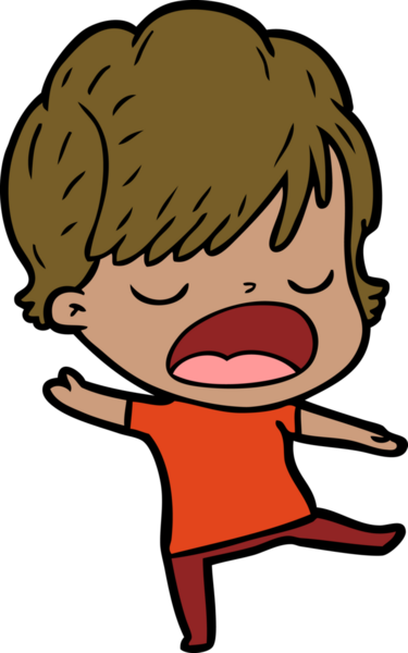 Bir insan tarafından çizilmiş bir karikatür kadın konuşuyor.