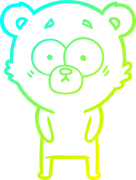 Şaşırmış bir kutup ayısının insan tarafından çizilmiş soğuk gradyan çizgisi.