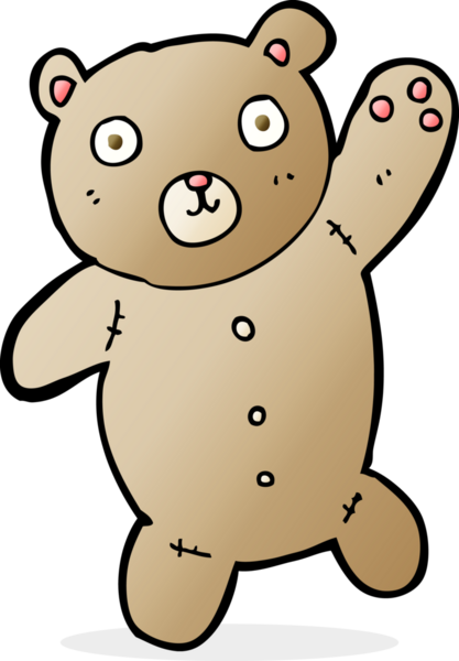 Bir insan tarafından çizilmiş sevimli oyuncak ayı.