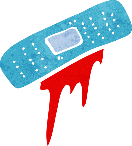 Bir insan tarafından çizilmiş kanlı bir karikatür.