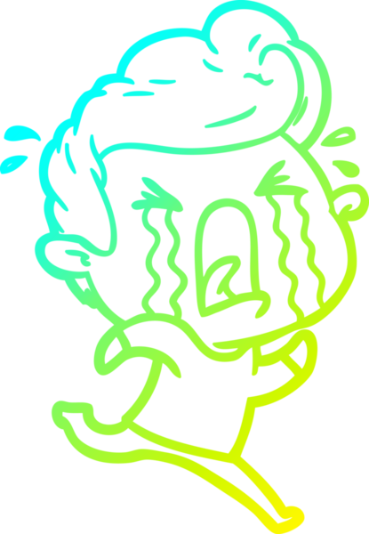 Bir insan tarafından çizilmiş ağlayan bir karikatür çizimi.