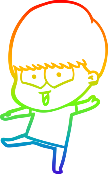 gökkuşağı gradyan çizgi çizimi bir insan tarafından çizilmiş mutlu bir çocuk