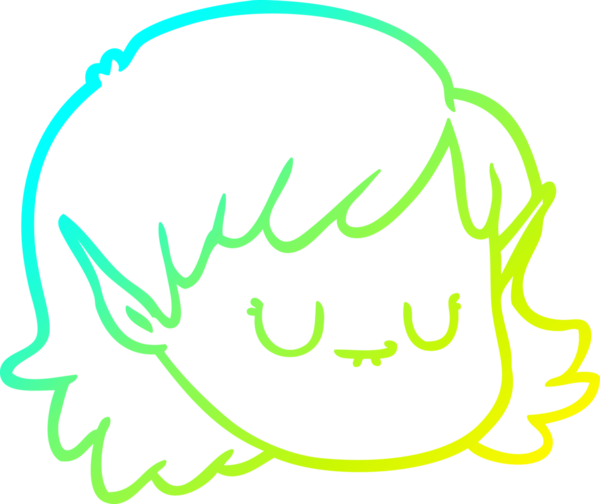 Bir insan tarafından çizilmiş soğuk gradyan çizgi çizimi.